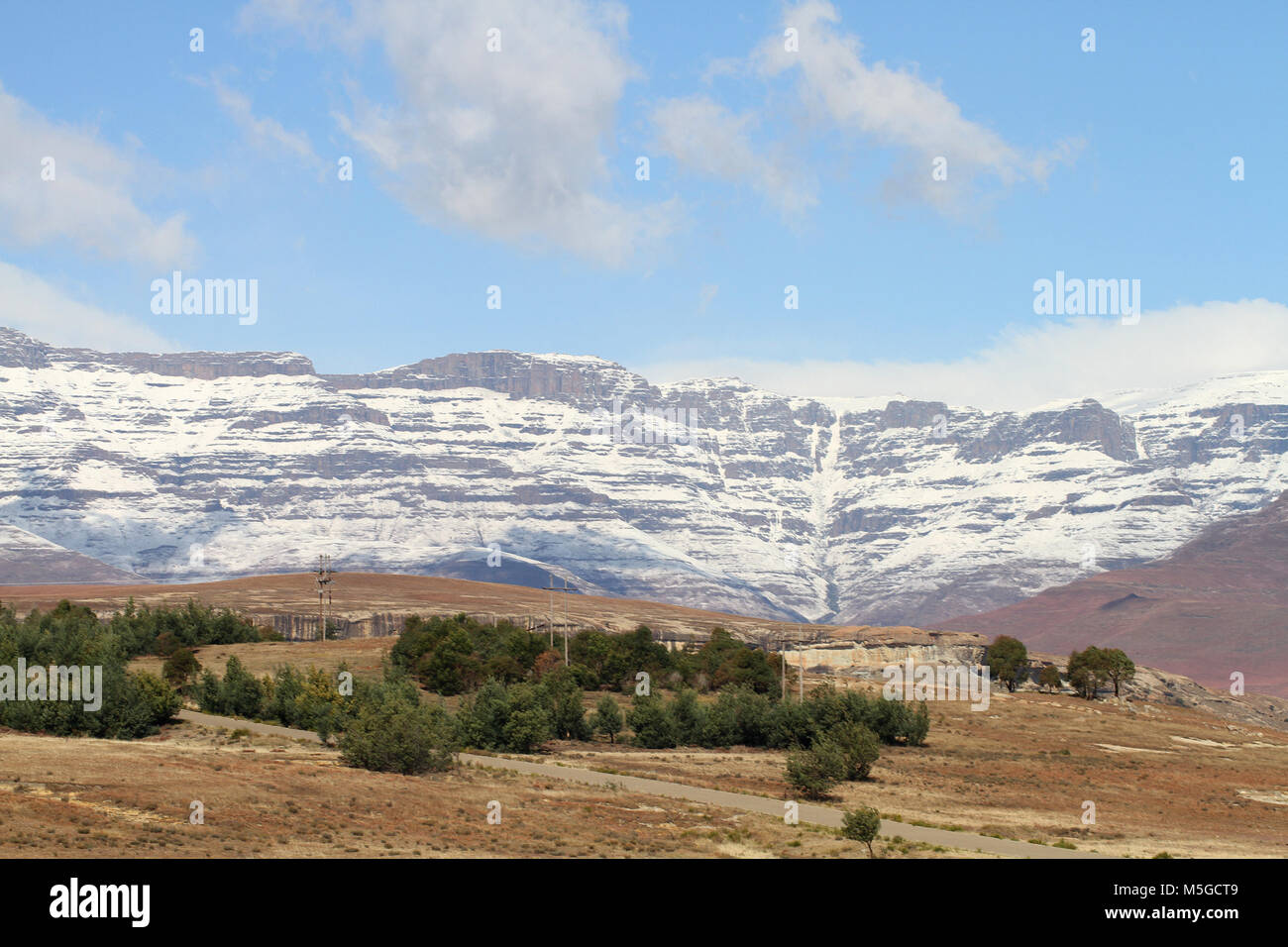 Drakensberg Mountains with snow, South Africa Stock Photo