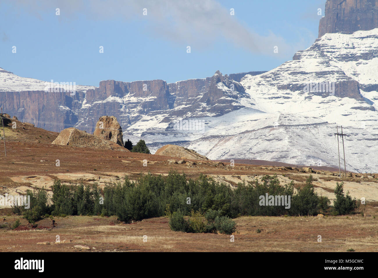 Drakensberg Mountains with snow, South Africa Stock Photo Alamy