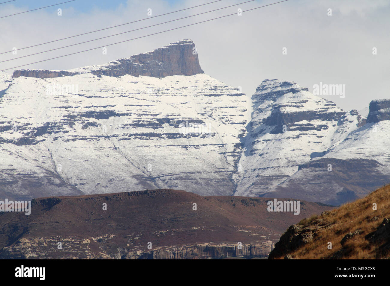 Drakensberg Mountains with snow, South Africa Stock Photo Alamy