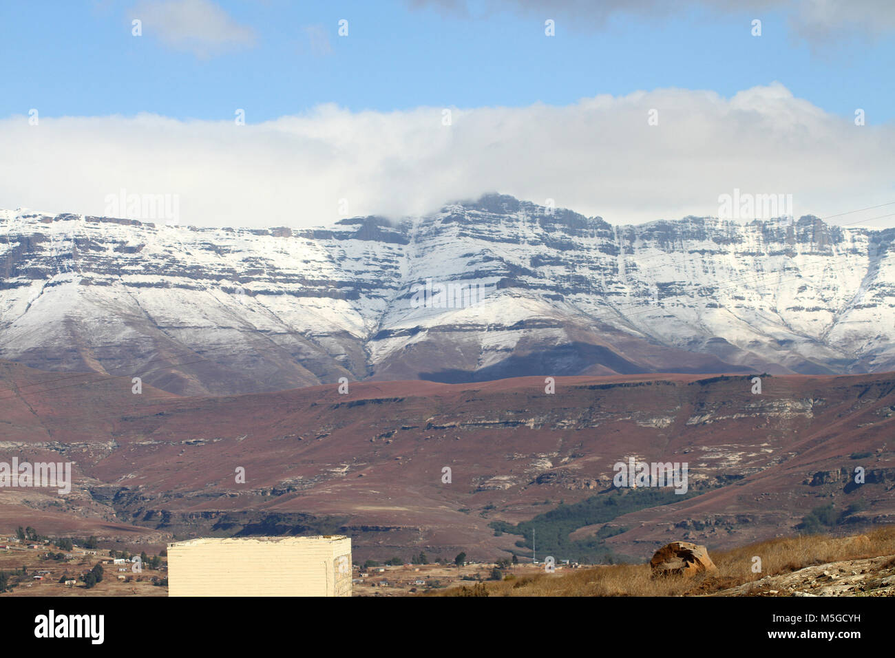 Drakensberg Mountains with snow, South Africa Stock Photo Alamy