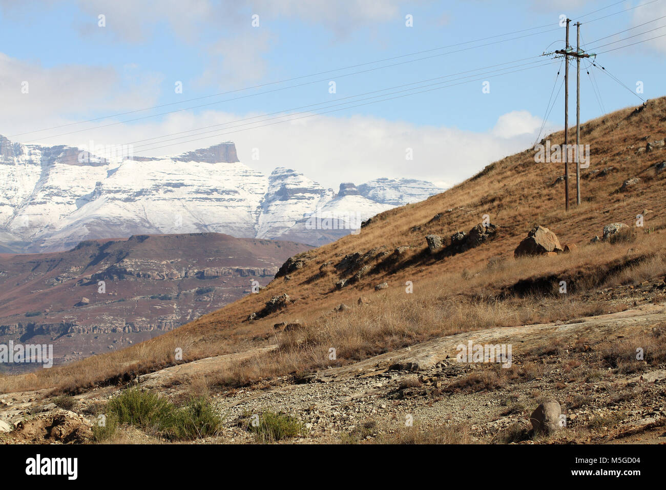 Drakensberg Mountains with snow, South Africa Stock Photo Alamy