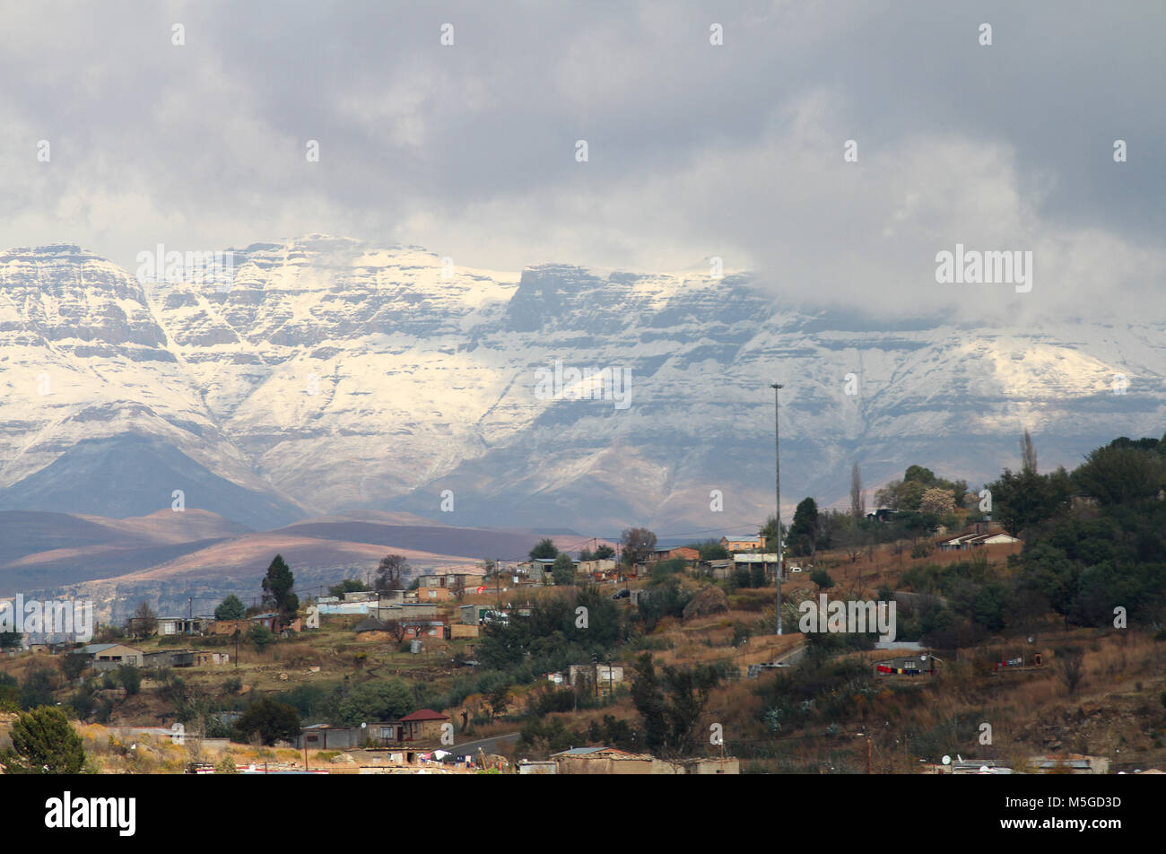 Drakensberg Mountains with snow, South Africa Stock Photo 175538481