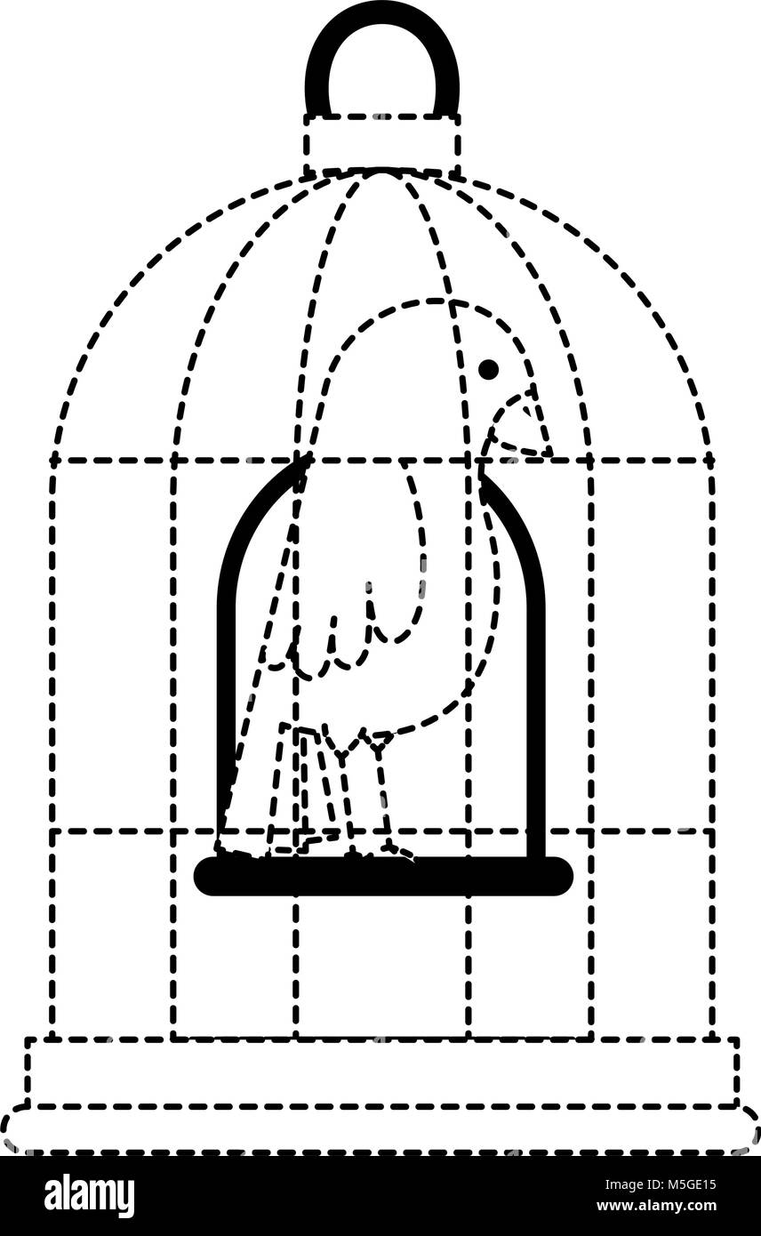 cute bird in cage Stock Vector Image & Art - Alamy