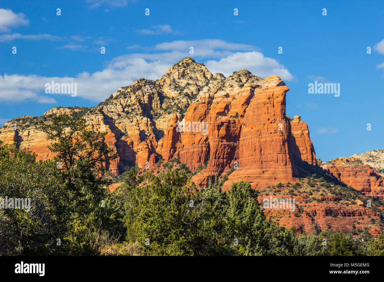 Jagged Outcropping Of Peak In Red Mountains In Northern Arizona Stock