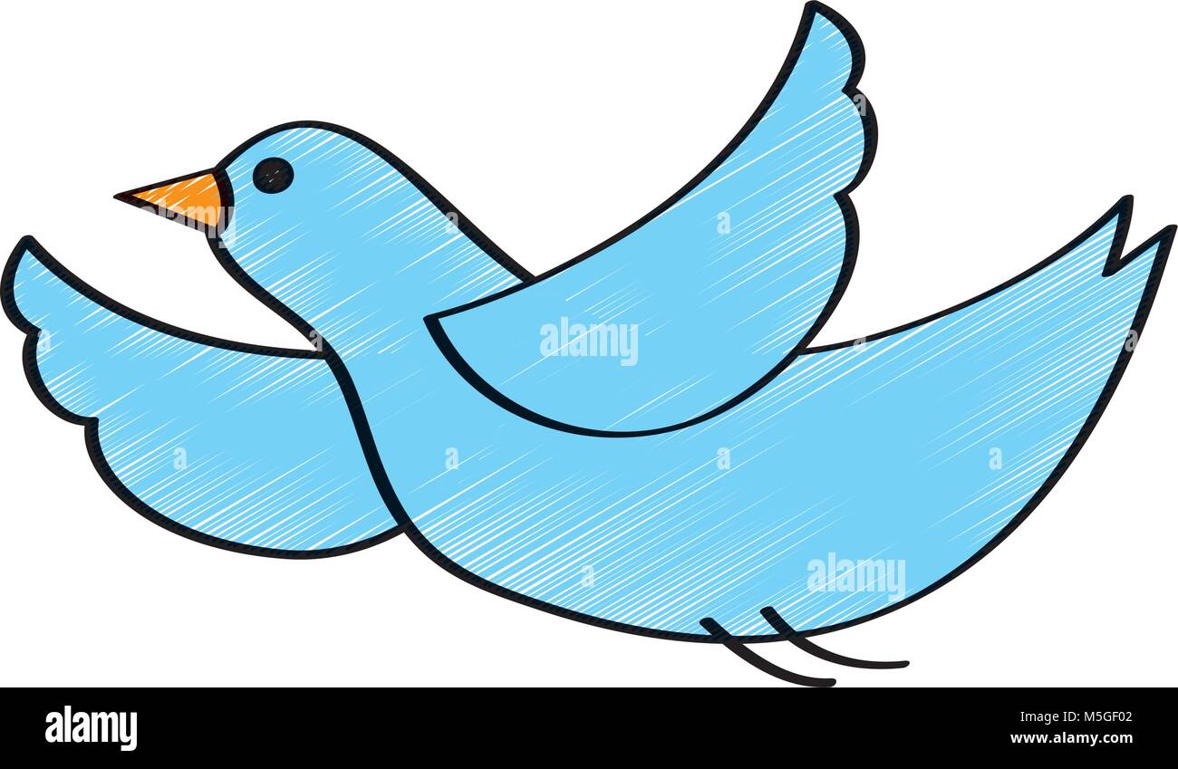 cute blue bird cartoon flying waving Stock Vector Image & Art - Alamy
