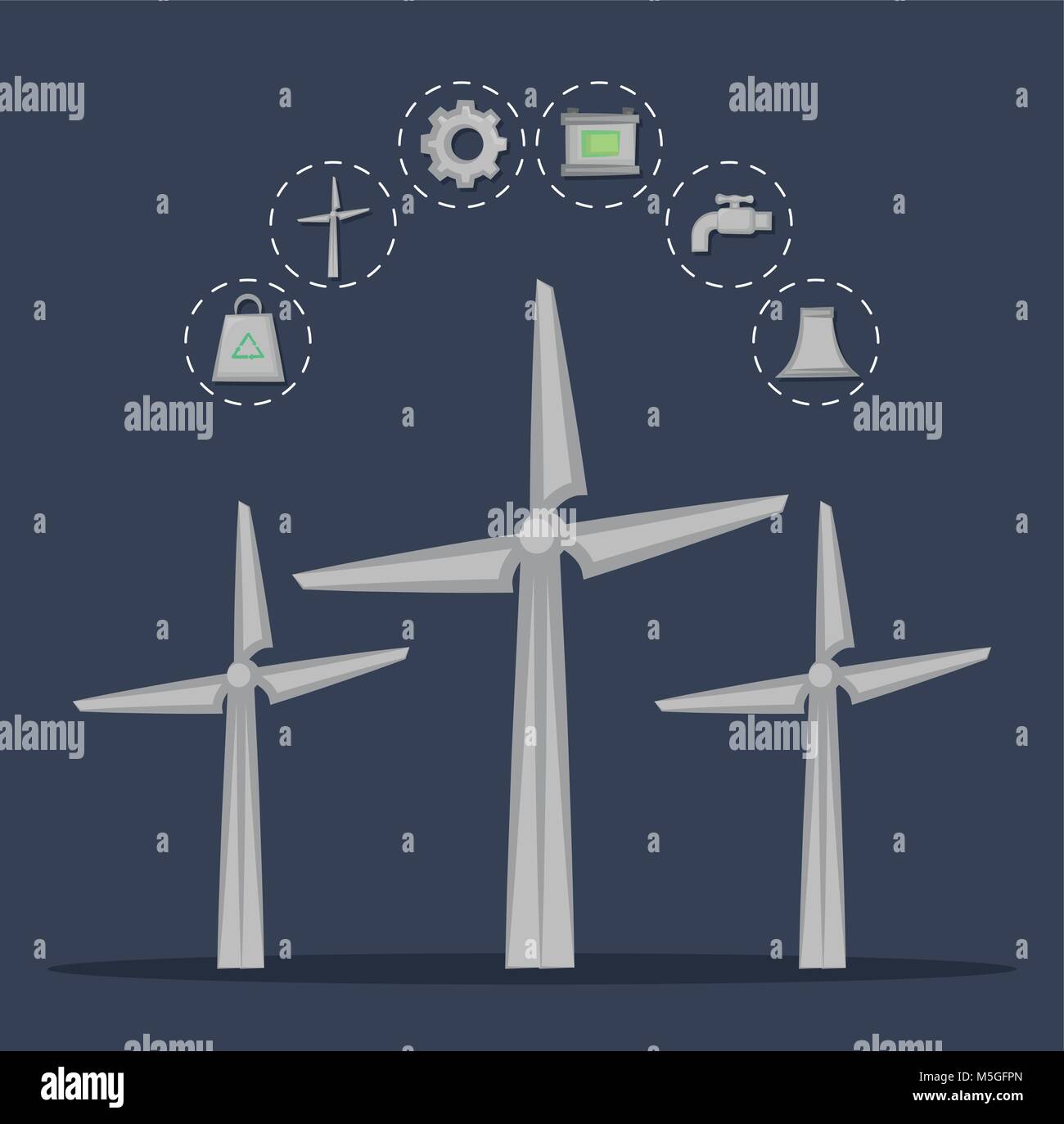 renewable energy from wind turbines Stock Vector Image & Art - Alamy