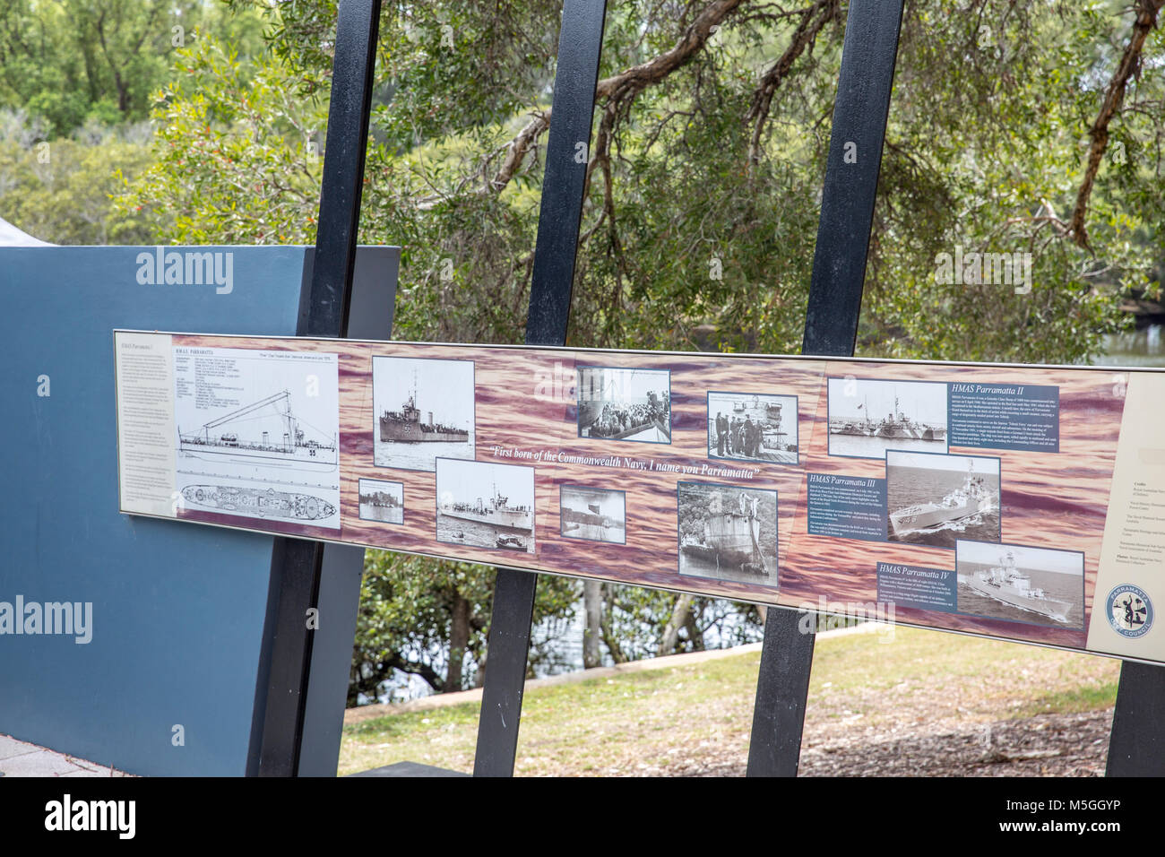 HMAS Parramatta 2 remains in Parramatta Western Sydney,Australia Stock