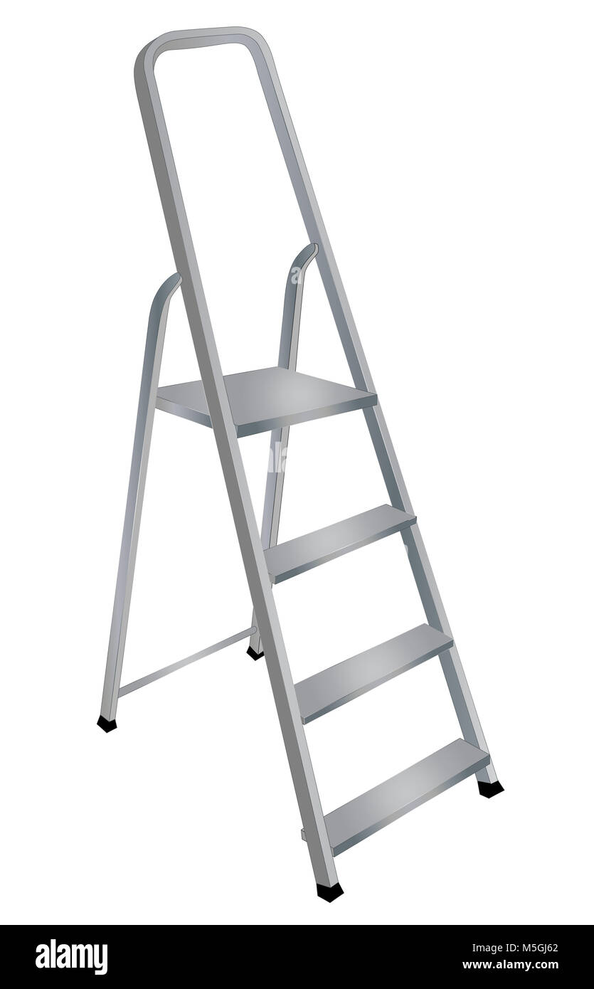 metal step ladder Stock Photo