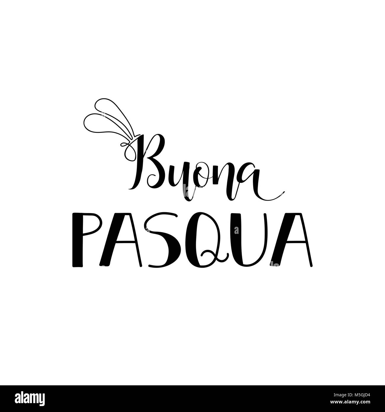 Buona Pasqua. Lettering. Translation from Italian: Happy Easter. quote to design greeting card, poster, banner, printable wall art, t-shirt and other, Stock Vector