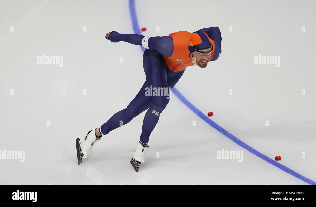 Nederlands' Kjeld Nuis on his way to gold in the Men's 1000m Speed