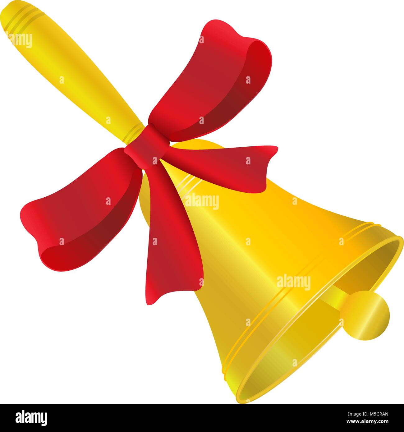 bell jolty with red bow vector illustration on white background Stock ...
