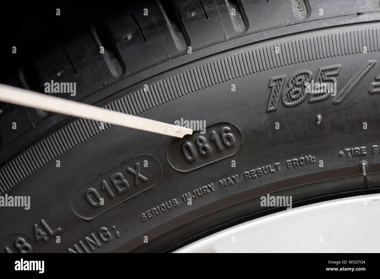 closeup details of car tire, sidewall information Stock Photo Alamy