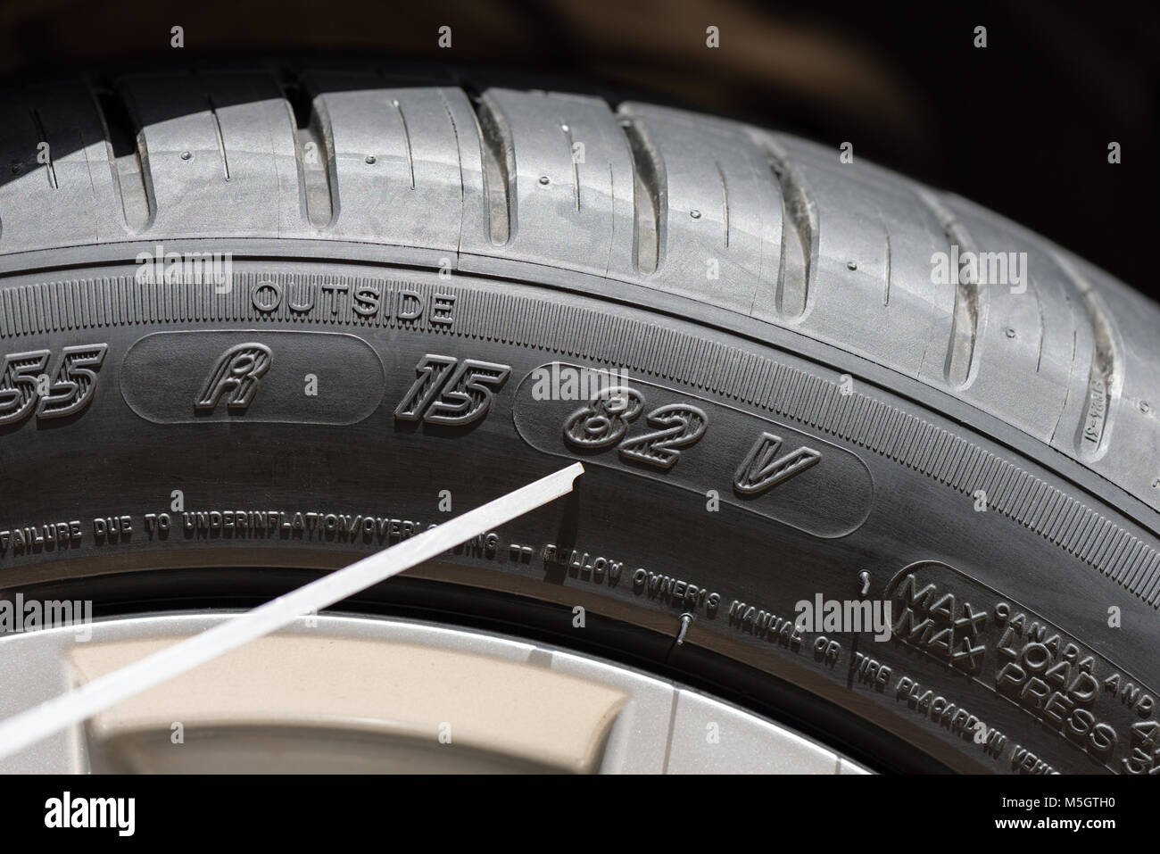 closeup details of car tire, sidewall information Stock Photo Alamy
