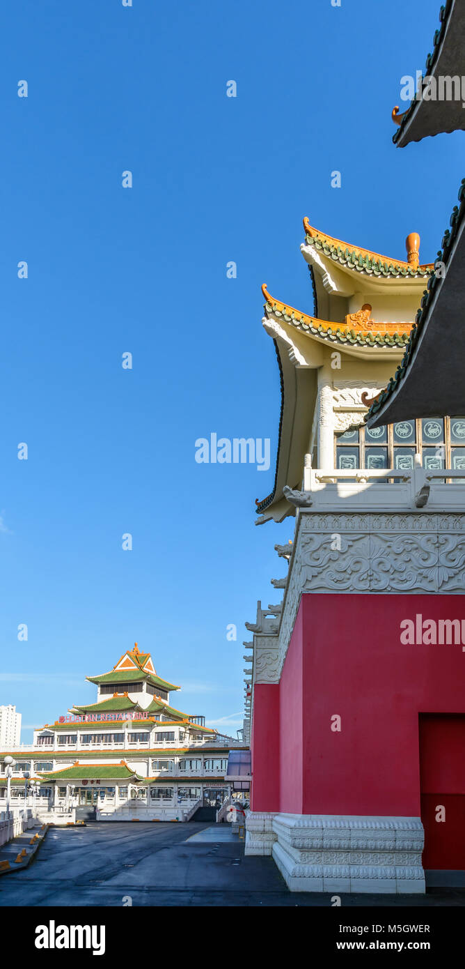 The Chinagora hotel complex, taken over in 2012 by the chinese group Huatian and entirely renovated, is now a 4-star hotel. Stock Photo