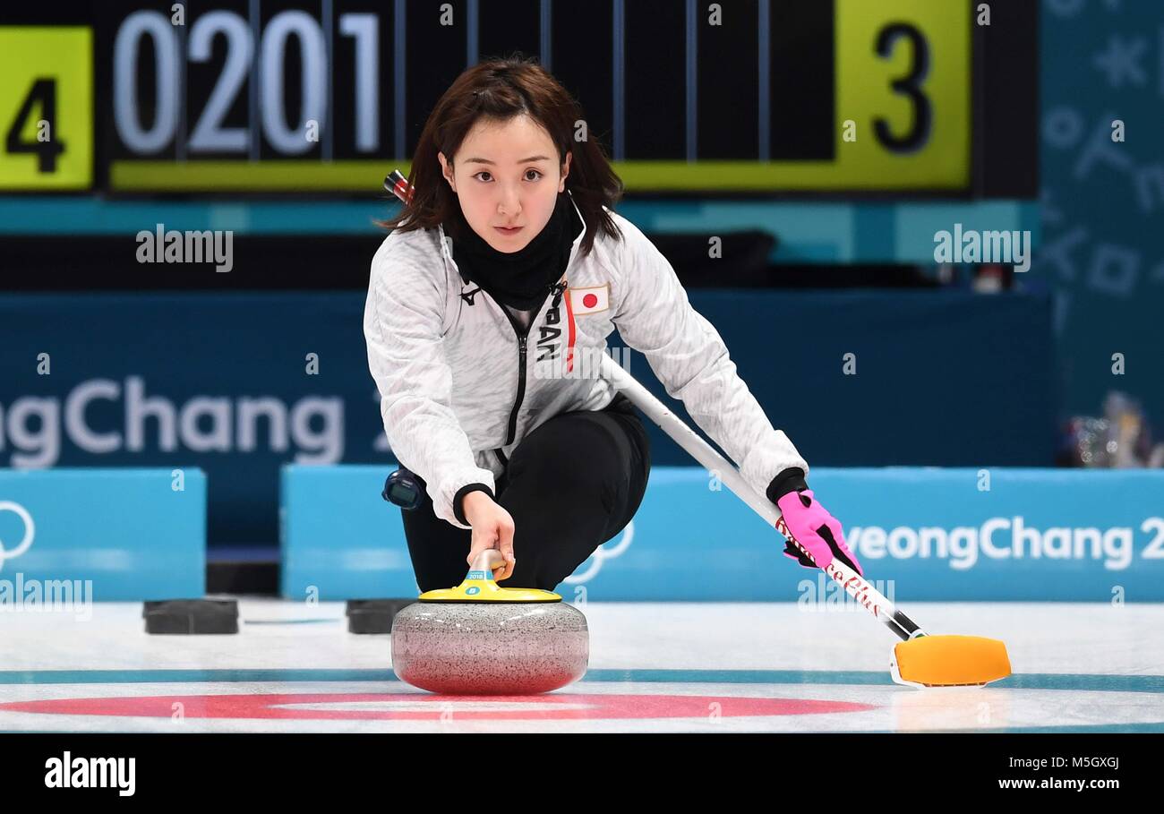 Pyeongchang, South Korea. 22nd Feb, 2018. Satsuki Fujisawa (JPN). Womens curling