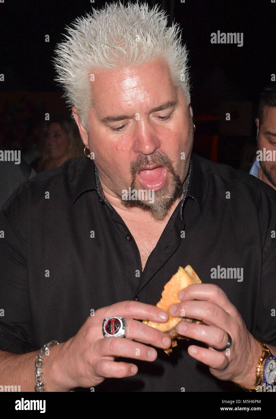 Miami Beach Fl February 23 Chef Guy Fieri Hosts Burger Bash Bash Stock Photo Alamy