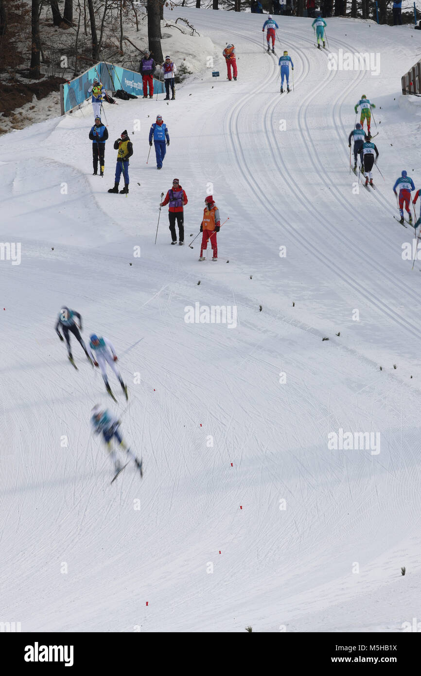 PyeongChang, South Korea. 24th Feb, 2018. Uphill and downhill during
