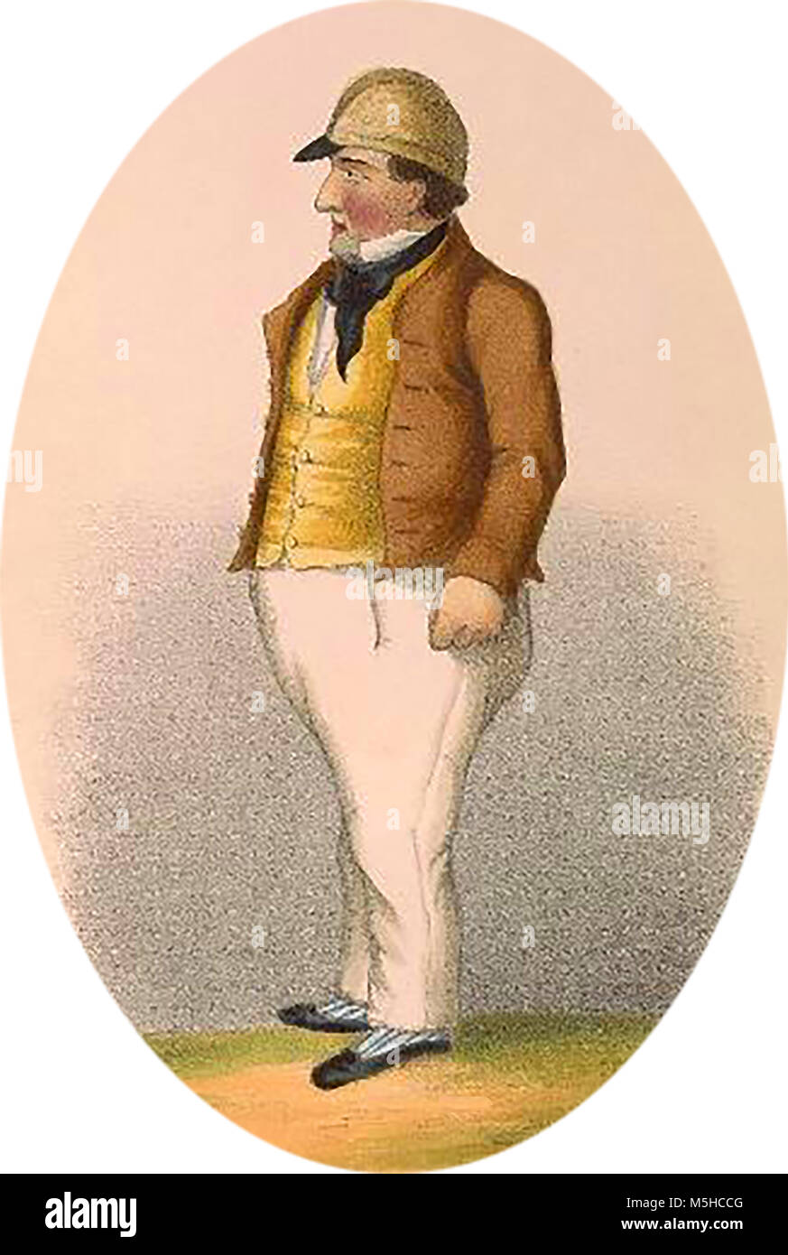 Possible self-portrait of balloonist Robert Cocking first man to die in a parachute accident.(1776 –  1837) the a British watercolour artist who died in the first parachute accident. Stock Photo