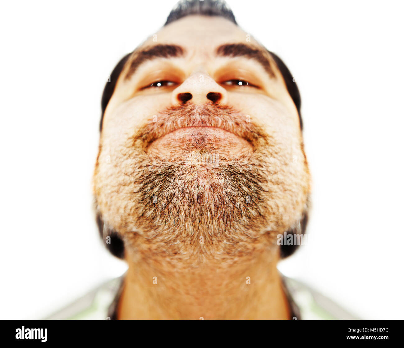 close up of not shaved face, bearded man Stock Photo Alamy