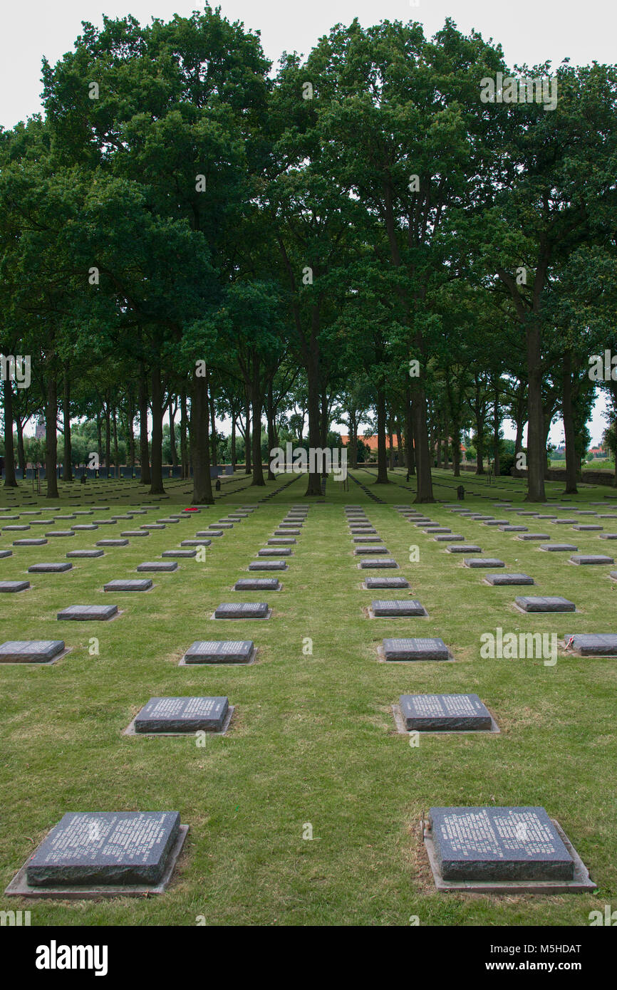 View of the Langemark German war cemetery Stock Photo