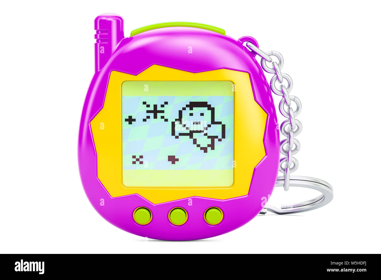 Tamagotchi game, pets pocket game, 3D rendering isolated on white  background Stock Photo - Alamy