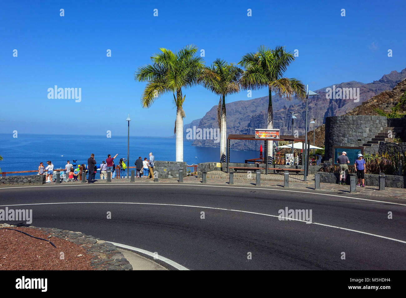 Los Gigantes resort seen from approach road, Tenerife, Spain Stock Photo