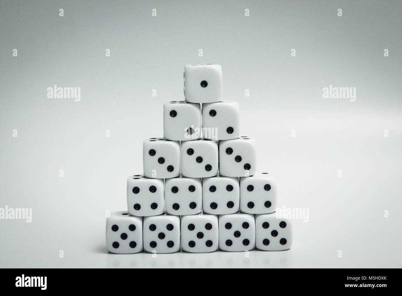 White dice isolated on white multiple dices Pyramid Stock Photo Alamy