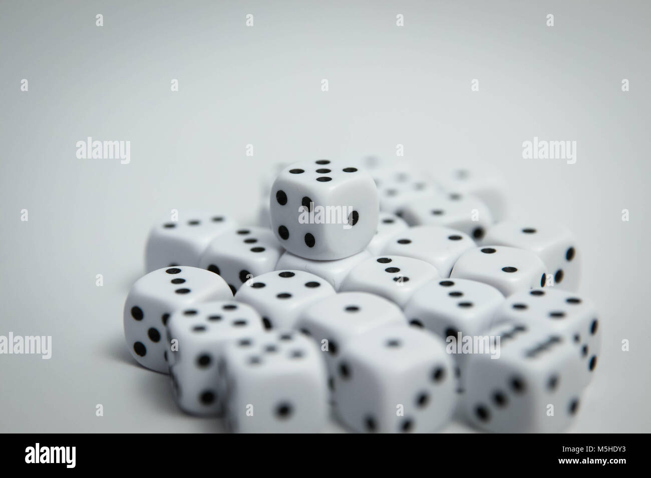 White dice isolated on white multiple dices Pyramid Stock Photo - Alamy