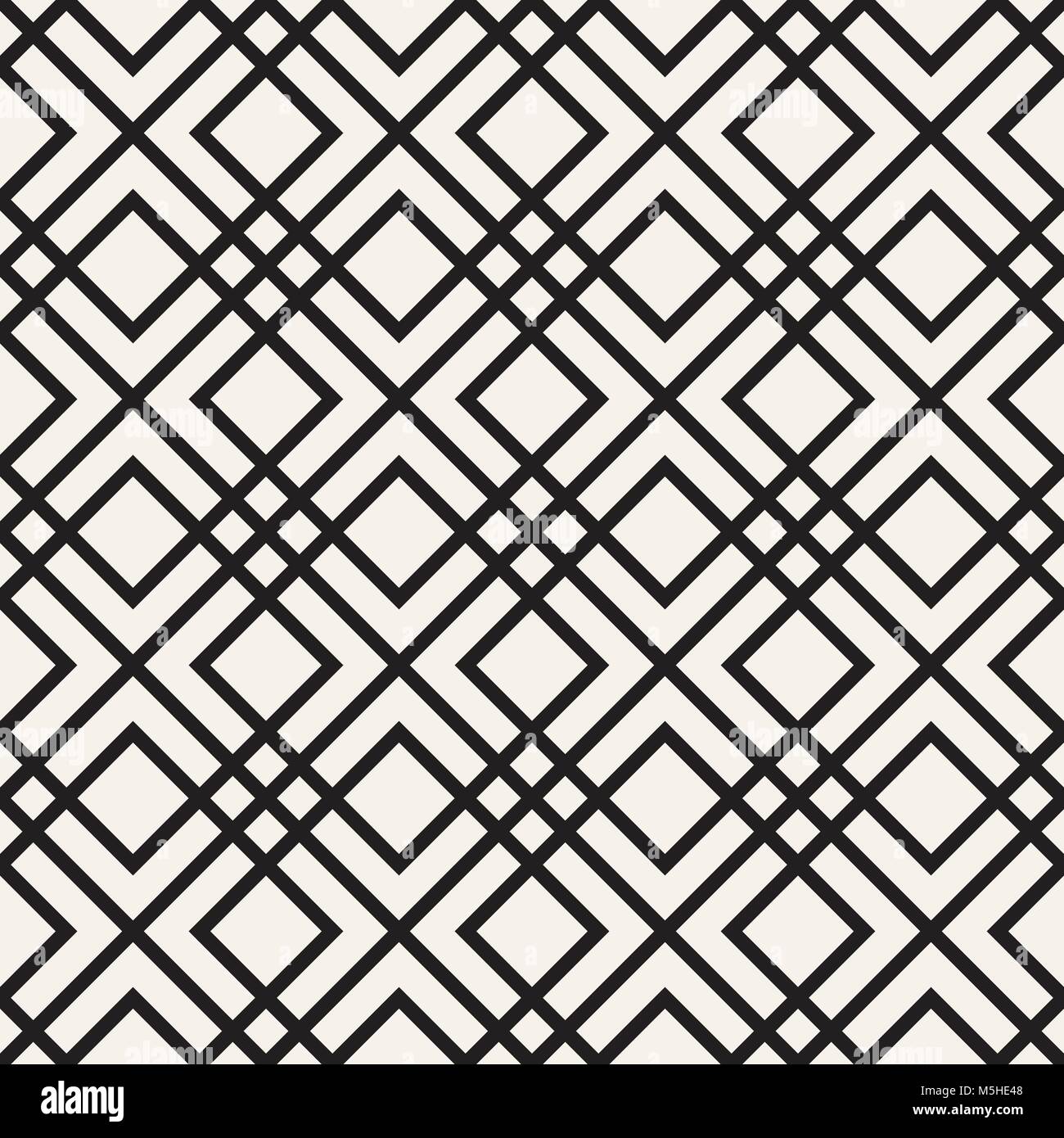 Vector seamless lattice pattern. Modern stylish texture with monochrome trellis. Repeating geometric grid. Simple graphic background.  Stock Vector