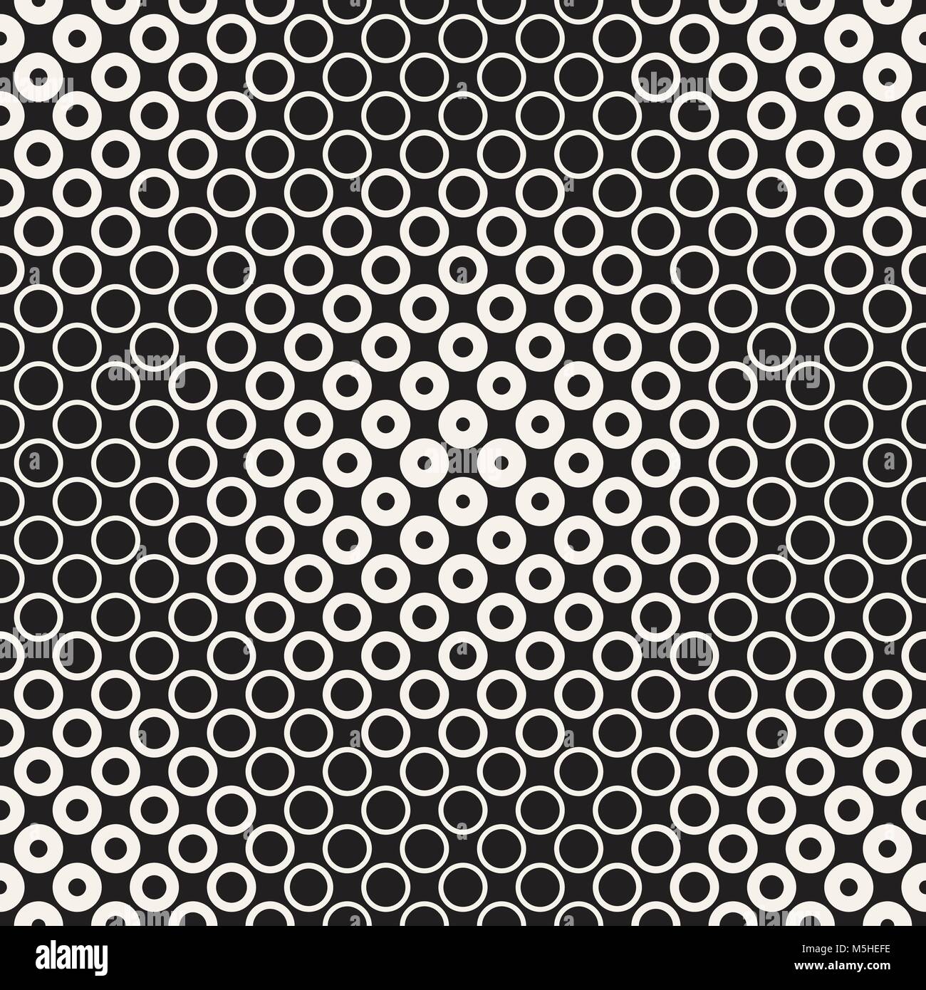 Halftone circles vector seamless pattern. Abstract geometric texture ...