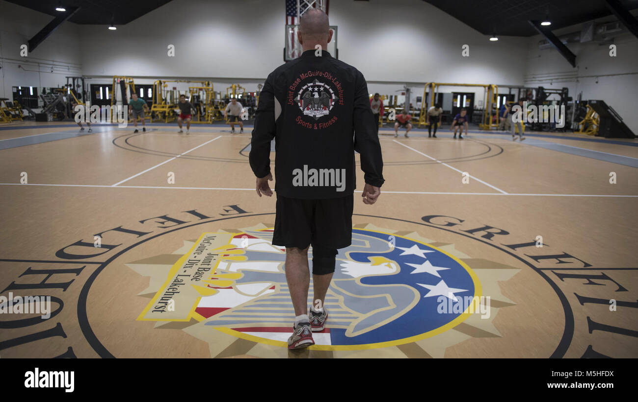 The U.S. Air Force Wrestling Team performs combat fitness at Griffith