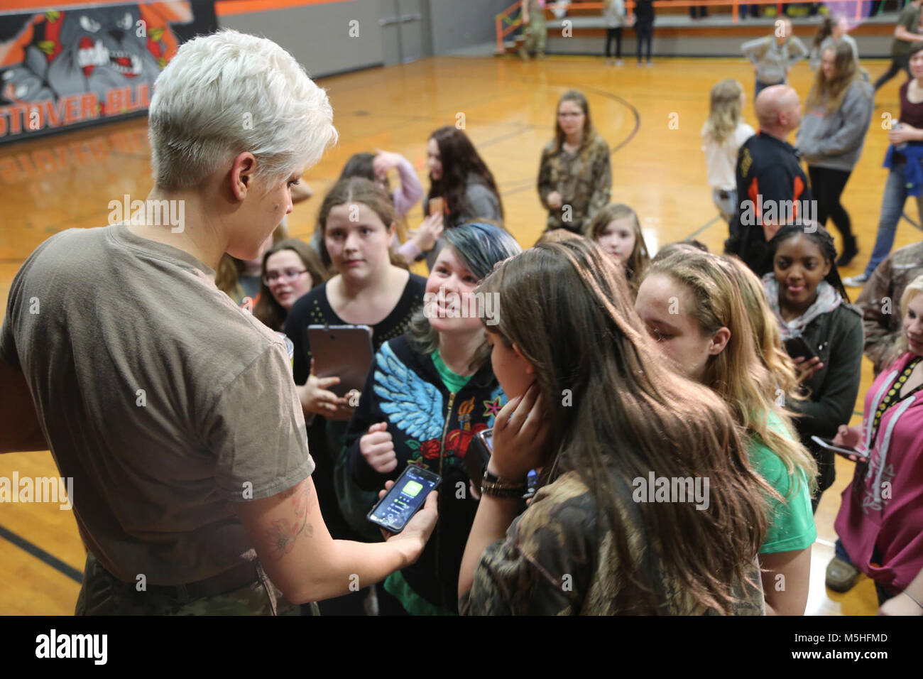 SGT Christiana Ball of Fire For Effect meets with Stover High School