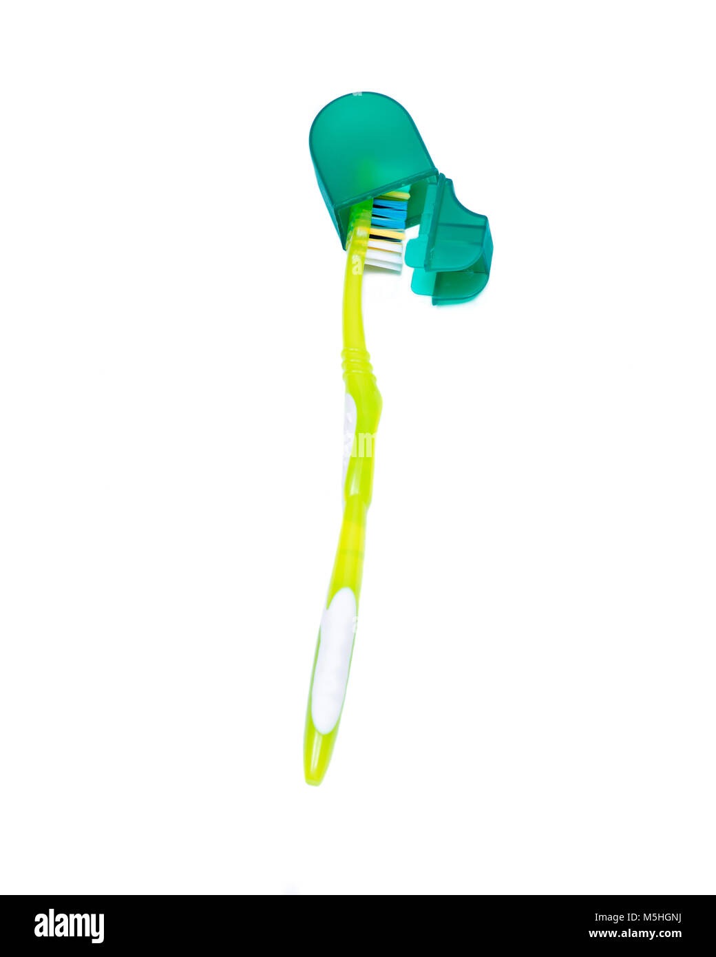 Colorful plastic toothbrush isolated on white background Stock Photo ...
