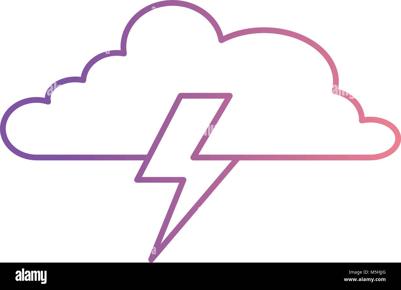 cloud weather with thunder vector illustration design Stock Vector ...