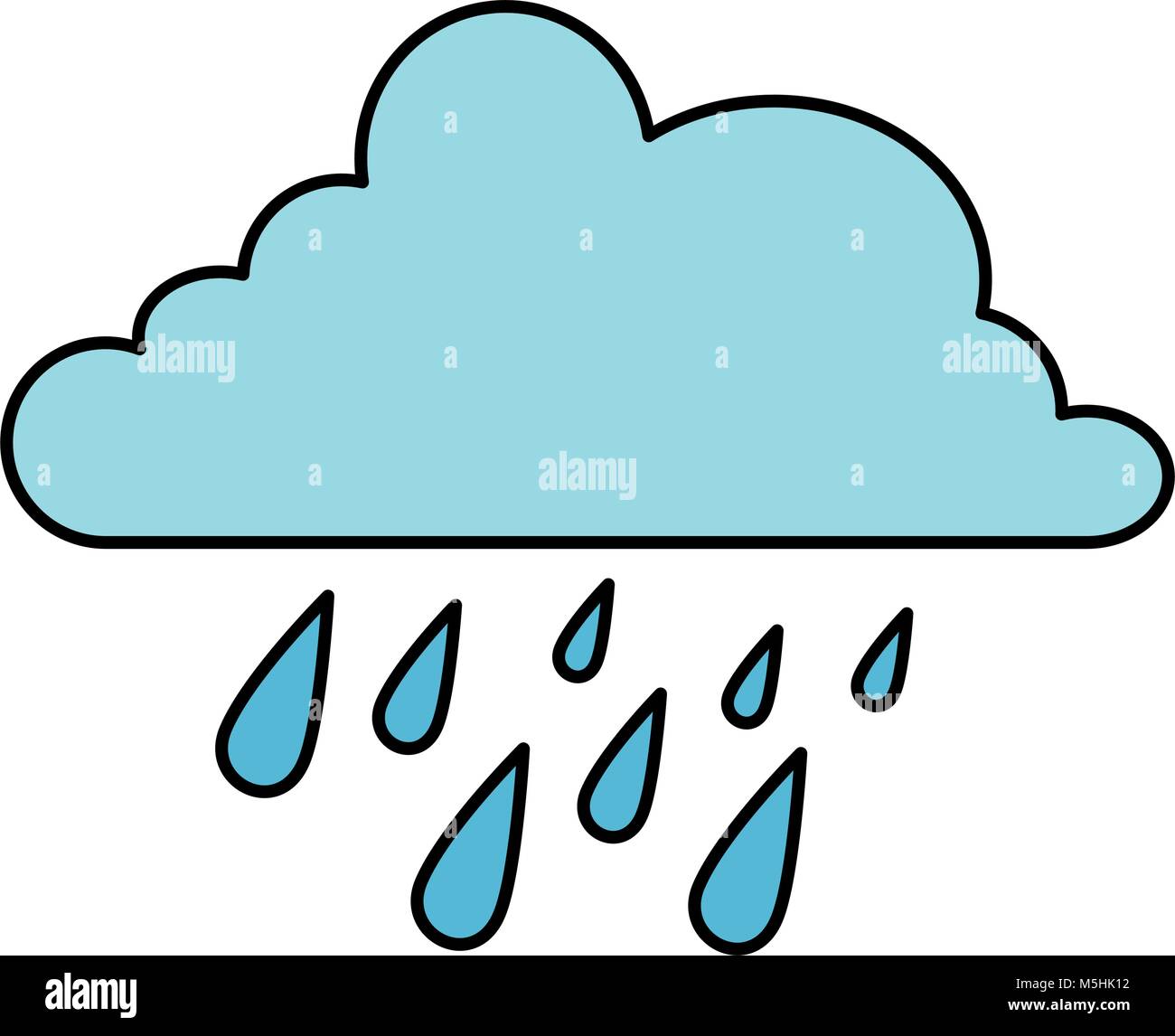 cloud weather with rain drops vector illustration design Stock Vector ...