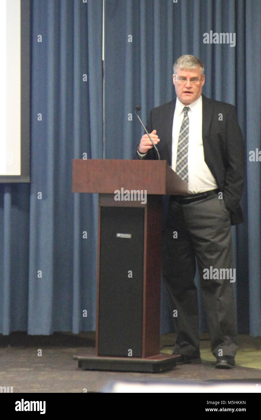 Mark Kazmierczak, the lead planner for ARNORTH’s Campaign and Assessment Division, discusses the significance of the intermediate objectives at the Theater Campaign Support Plan Assessment off-site Feb. 8 at Fort Sam Houston’s Community Center. The off-site gave leaders the opportunity to focus solely on the meeting instead of the stressors of being near their work environments. ( Stock Photo