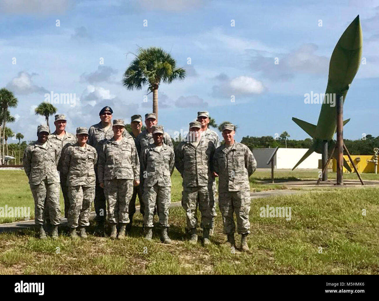 The Florida Air National Guard recruiting team, from left to right: Tech. Sgt. Tara Alina, Master Sgt. Earl Davis, Master Sgt. Amber Pinto, Master Sgt. Errol While, Senior Master Sgt. Rebekah Miller, Master Sgt Jeremy Hudson, Tech. Sgt. Tim Lyons, Master Sgt LaTisha Moulds, Tech. Sgt. Michael Graham, Master Sgt. Daniel Flores and Tech. Sgt. Brian Fletcher. Stock Photo