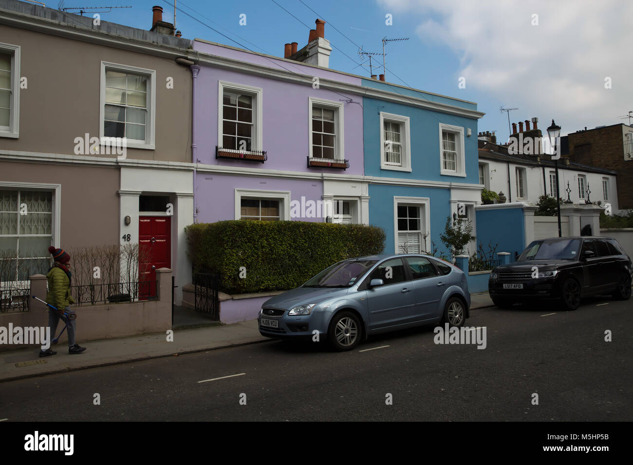 Colourful painted houses in Portobello Road London Stock Photo Alamy