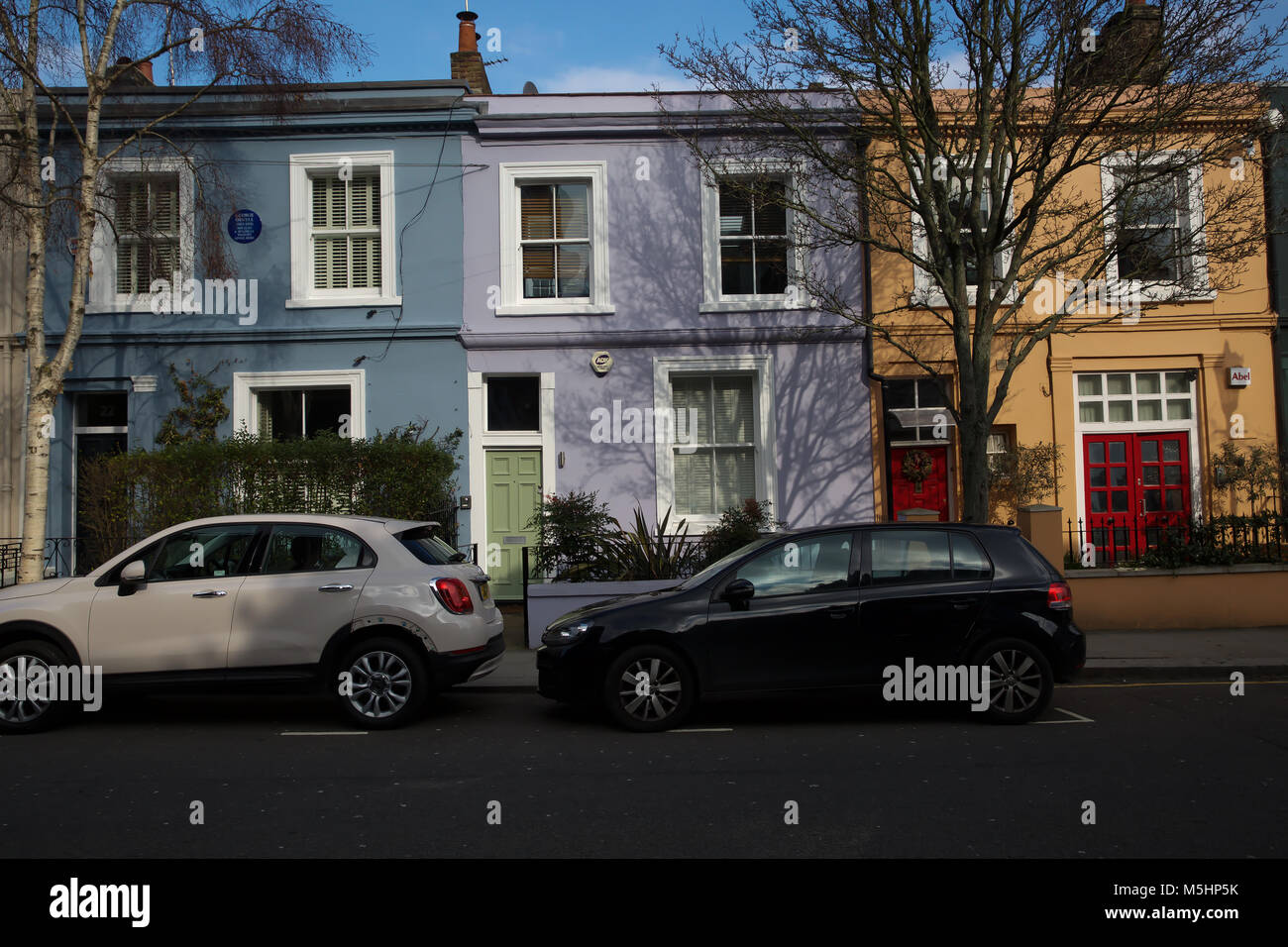 Colourful painted houses in Portobello Road London Stock Photo Alamy