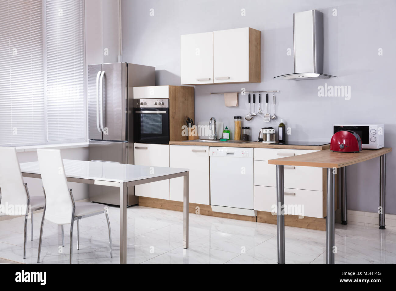 Interior Of Modern Kitchen With Appliances At Home Stock Photo - Alamy