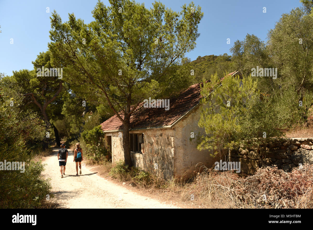 Abandoned military facility on the island Lastovo, Croatia. Yugoslav People's Army was stationed here because Lastovo was one of its main military bas Stock Photo