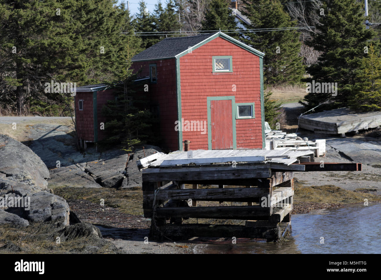 fishing huts in Blue Rocks, Nova Scotia Stock Photo Alamy