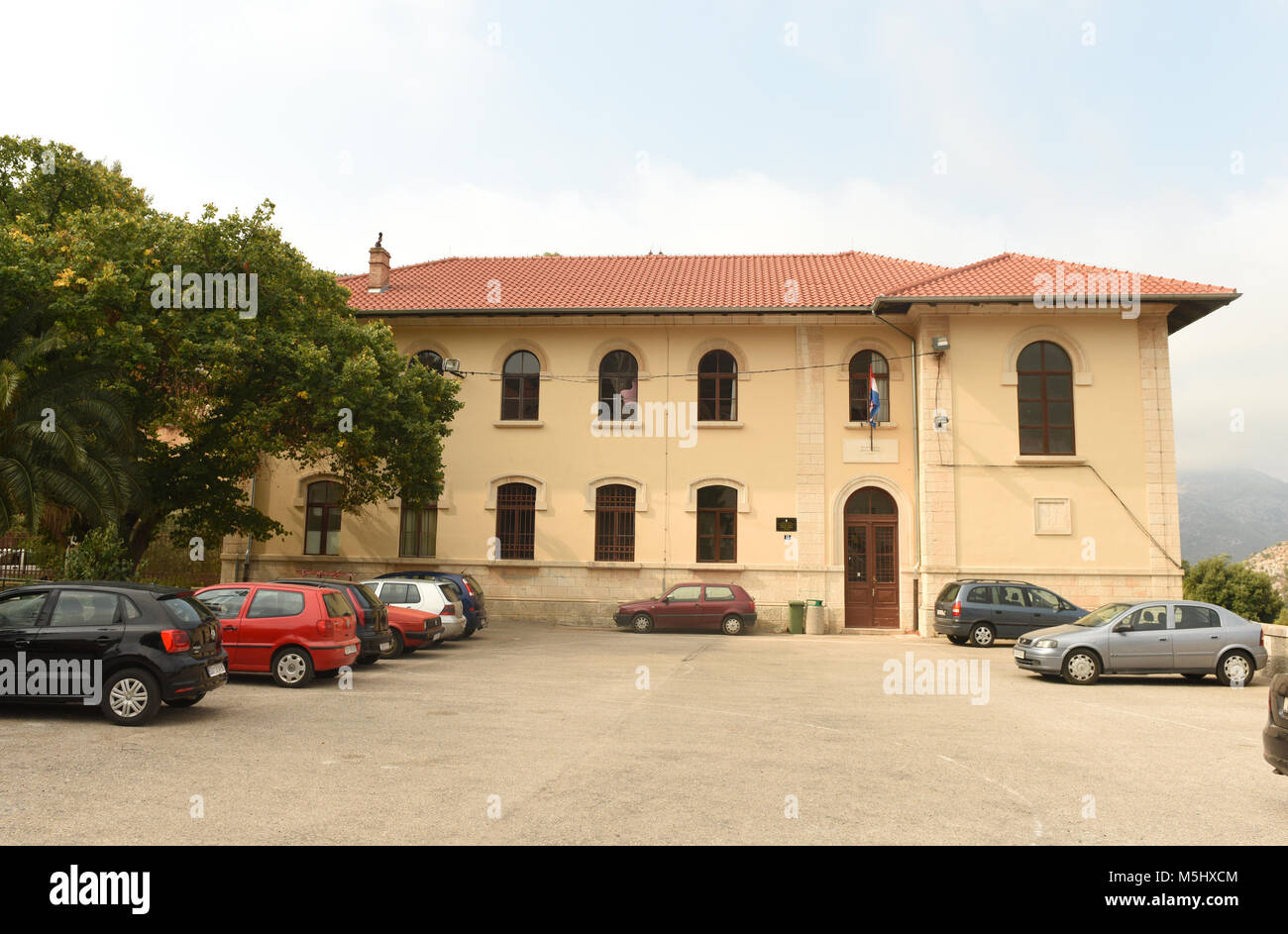 Lastovo, Croatia - August 2017: Lastovo Elementary School, on island of Lastovo, Croatia Stock Photo
