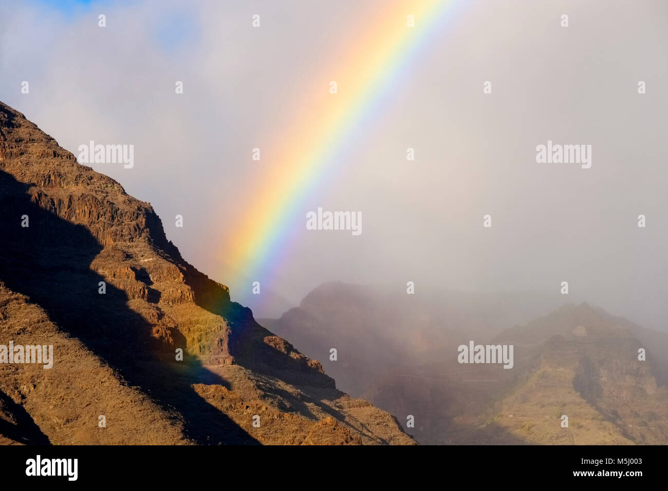 Regenbogen, Valle Gran Rey, La Gomera, Kanarische Inseln, Spanien Stock Photo
