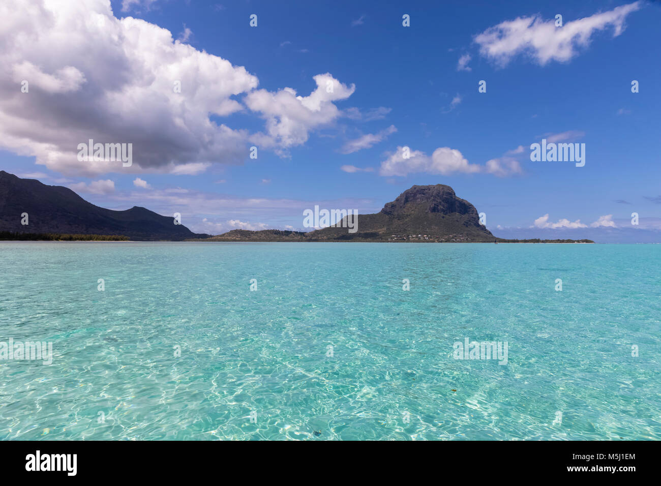 Mauritius, Indian Ocean, Le Morne and Mountain Le Morne Brabant Stock Photo