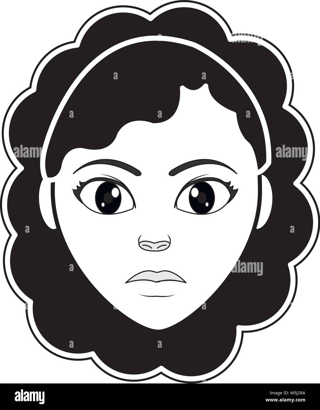 silhouette woman head profile with hairstyle design vector illustration ...