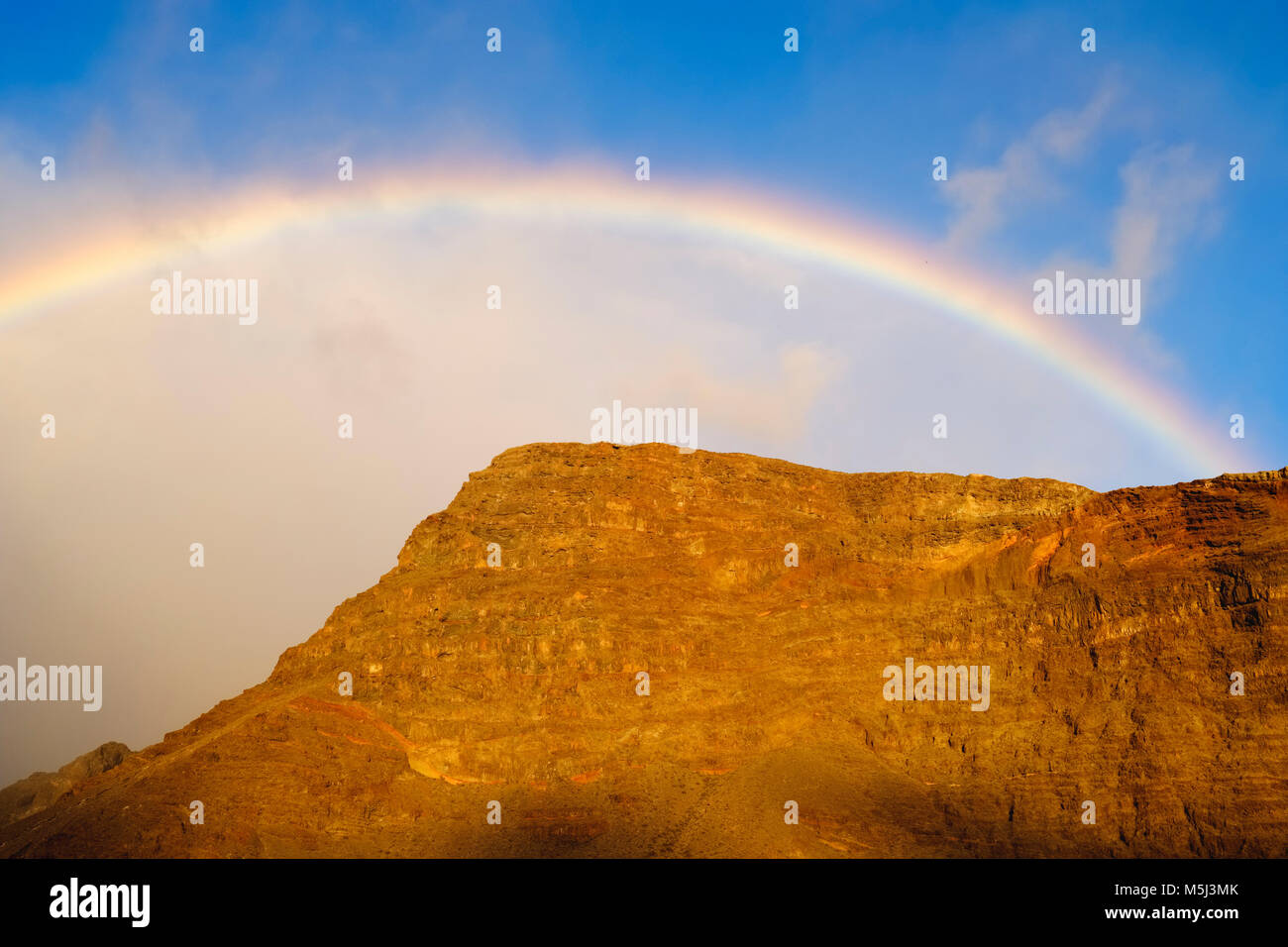 Regenbogen, Valle Gran Rey, La Gomera, Kanarische Inseln, Spanien Stock Photo