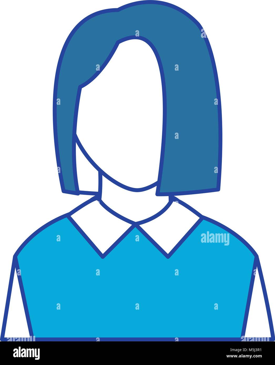 color avatar woman with elegant blouse and faceless vector illustration ...