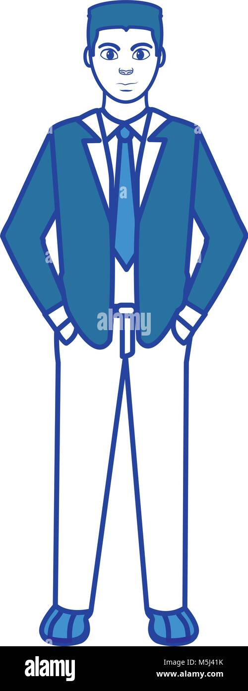 color man with elegant clothes and tie style vector illustration Stock ...