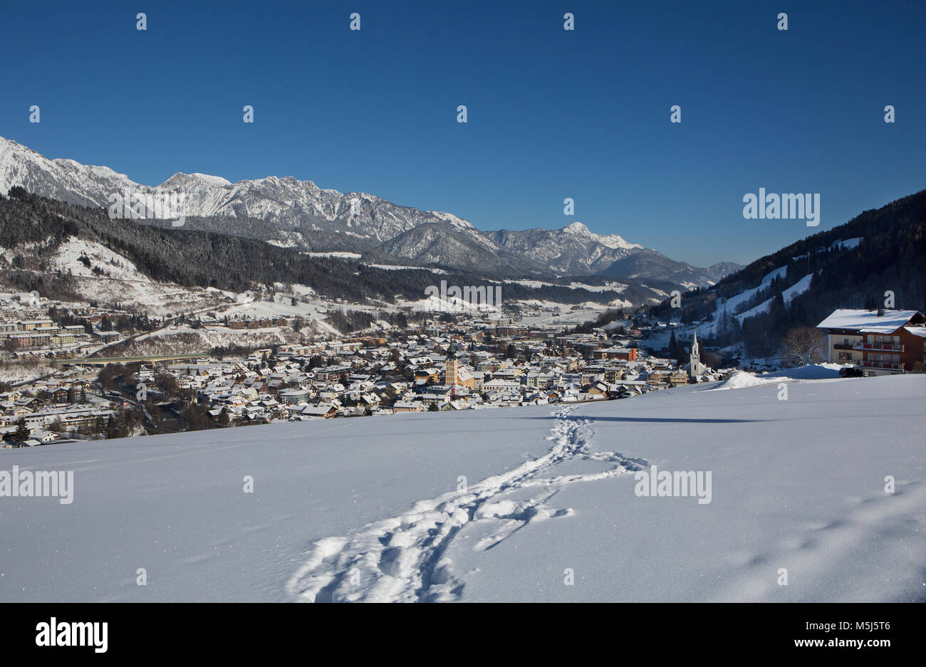 Austria, Styria, Liezen District, Schladming, Dachstein massif Stock Photo